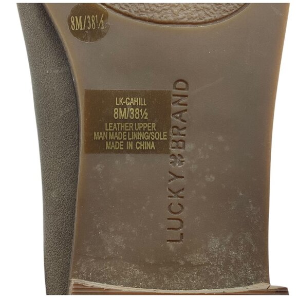 Lucky Brand Cahill Leather Slip-On Loafers Women Size 8 Taupe - Picture 4 of 8